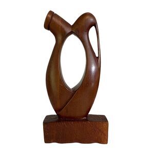 Vintage Kissing Couple Hand Carved Wooden Statue Home Decor